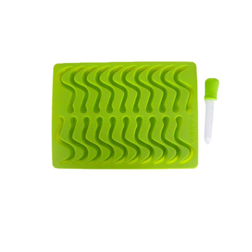 AussieSuperStore Homeware Supplies Silicone Gummy Bear Making Mold Kit Worm & Snake Shape Green CBSNAKEICEGRN